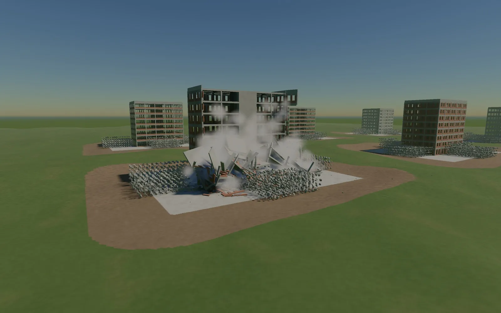 An office collapsing in dust with other office buildings standing nearby, September 29